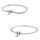 925 Silver Daisy Flower Clasp Bracelet Bangle for Women