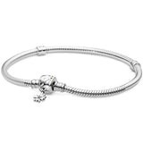925 Silver Daisy Flower Clasp Bracelet Bangle for Women