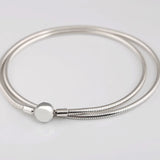 925 Sterling Silver Lobster Clasp Smooth Snake Chain Necklace
