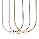 925 Sterling Silver Lobster Clasp Smooth Snake Chain Necklace