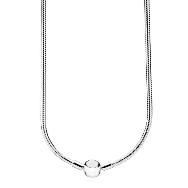 925 Sterling Silver Lobster Clasp Smooth Snake Chain Necklace