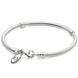 925 Sterling Silver Lobster Claw Bracelet Bangle for Women