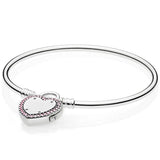 925 Silver Lock Your Promise Bracelet Bangle for Women