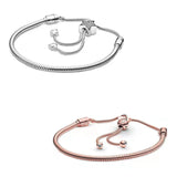925 Silver Star & Snake Chain Sliding Bracelet Bangle Women Jewelry