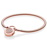 925 Silver Rose Logo Signature Bracelet Bangle for Women
