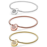 Rose Signature Bracelet Bangle 925 Sterling Silver Charm Jewelry