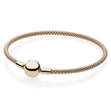 Rose Mesh Snake Chain Bracelet Bangle 925 Silver
