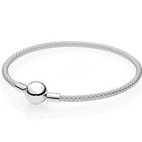 925 Silver Rose Mesh Snake Chain Bracelet Bangle for Women