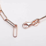 Rose Link Chain & Stones Bracelet 925 Sterling Silver Bead Charm Bangle