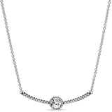 925 Silver Crystal Necklace, Elegant Design for Women