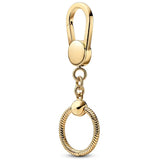 925 Sterling Silver Heart Bag Charm Holder Key Ring For Bracelet DIY Jewelry