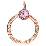 Small Pave & Heart Necklace Pendant Beads DIY Jewelry 925 Sterling Silver