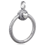 Small Pave & Heart Necklace Pendant Beads DIY Jewelry 925 Sterling Silver