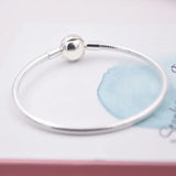 Moments Smooth Ball Clasp Snake Chain Bracelet Bangle