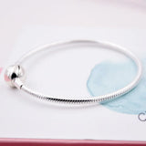 Moments Smooth Ball Clasp Snake Chain Bracelet Bangle