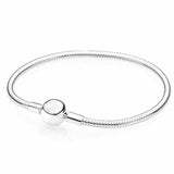 Moments Smooth Ball Clasp Snake Chain Bracelet Bangle