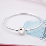 Moments Smooth Ball Clasp Snake Chain Bracelet Bangle