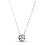 Moments Snowflake Collier Crystal Necklace 925 Sterling Silver Charm Jewelry