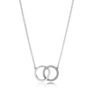 Sparkle Circles Logo Necklace 925 Silver Jewelry