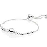 925 Silver Beads Slider Bracelet Bangle for Women