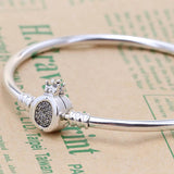 Crystal Clasp Bangle for 925 Sterling Silver Charm Bracelet