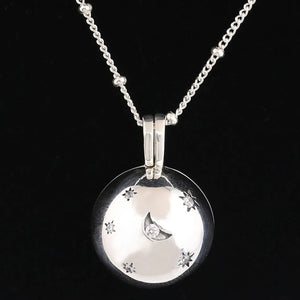 Moon & Star Sliding Ball Chain Necklace 925 Silver Charm Bracelet DIY Jewelry