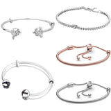 Adjustable Tennis Bracelet Clasp for 925 Sterling Silver Charm Jewelry DIY