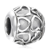 Multicolor Radiant Love Heart Beads 925 Silver Charm for Bracelet DIY