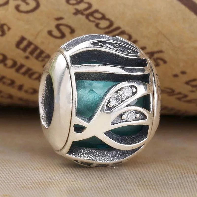 Multicolor Leaves & Nature's Radiance Crystal 925 Silver Charm