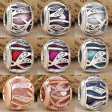 Multicolor Leaves & Nature's Radiance Crystal 925 Silver Charm