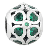 Multicolor Clover Crystal Beads 925 Silver Charm Bracelet DIY Jewelry
