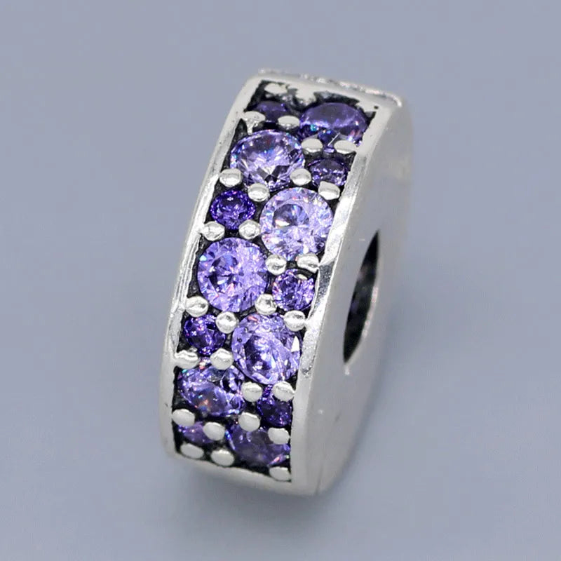 Multicolor Mosaic Elegance Clip Stopper Bead for Bracelet Bangle
