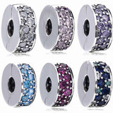 Multicolor Mosaic Elegance Clip Stopper Bead for Bracelet Bangle