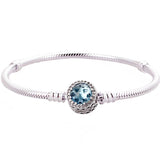 Multicolor Radiant Hearts Clasp Bracelet 925 Silver Bangle