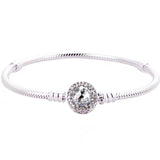 Multicolor Radiant Hearts Clasp Bracelet 925 Silver Bangle