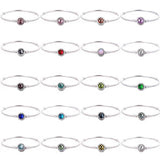 Multicolor Radiant Hearts Clasp Bracelet 925 Silver Bangle
