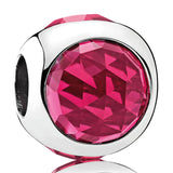 Radiant Droplets Multicolor Crystal Charms 925 Silver Beads