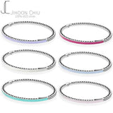 Multicolor Radiant Hearts Bangle 925 Sterling Silver Bracelet