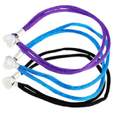 Multicolor Silky Fabric Love Heart Clasp Bracelet 925 Sterling Silver Bangle