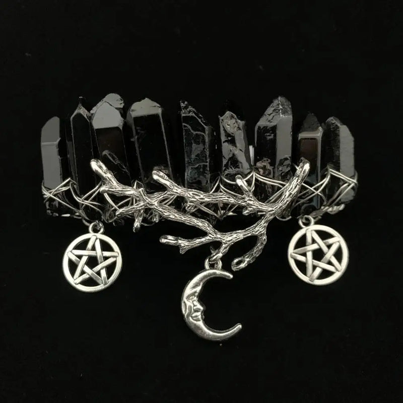 Mystery Retro Raw Crystal Hairpin Wiccan Jewelry Gothic Gift Pagan