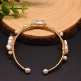 Natural Fresh Water Pearl Bangles For Women Wedding Cuff Bracelets
