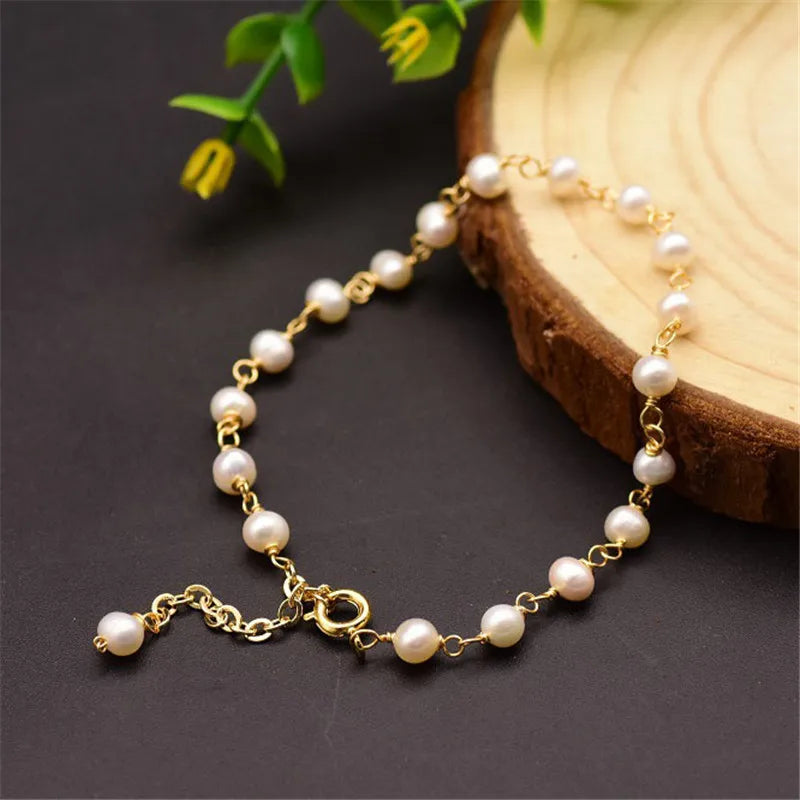 Natural Freshwater Pearl Adjustable Bracelet Bangle for Women