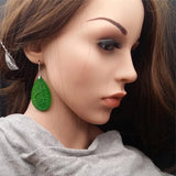 Green Jade Emerald Hollow Out Earrings DIY Hand-Carved Woman Amulet