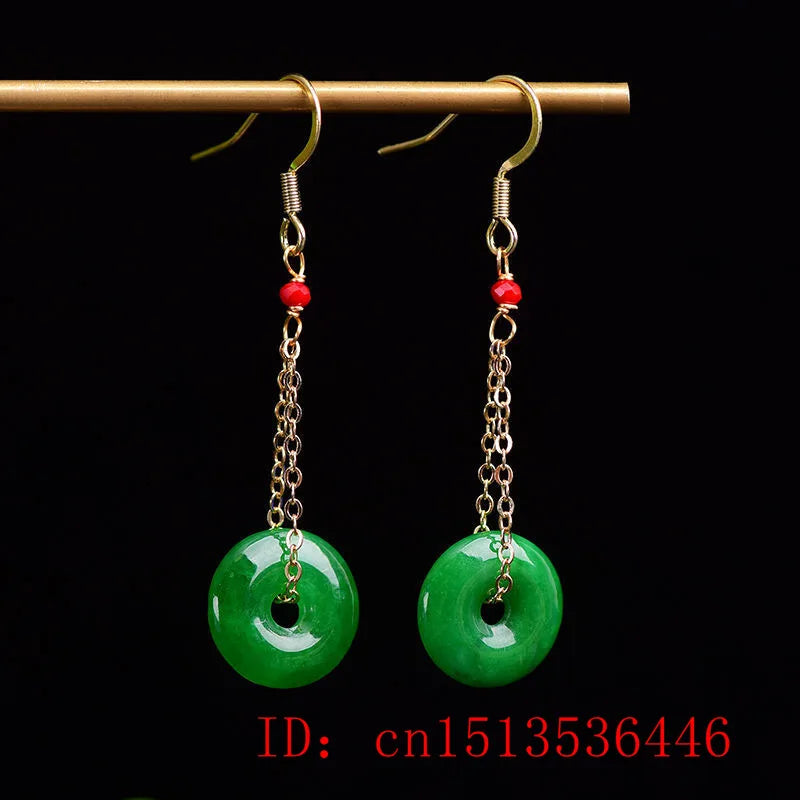 Natural Jade Emerald Safety buckle Earrings DIY
