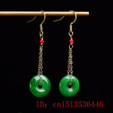 Natural Jade Emerald Safety buckle Earrings DIY
