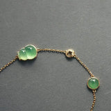 Hetian Ice Seed Chalcedony Gourd Pendant Charm Bracelet
