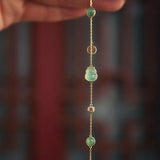 Hetian Ice Seed Chalcedony Gourd Pendant Charm Bracelet