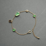 Hetian Ice Seed Chalcedony Gourd Pendant Charm Bracelet