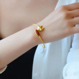 Natural Red Tourmaline Fox Bracelet Chinese Court Style