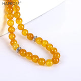 Natural Yellow Agate Stone Bracelet Islamic Prayer Beads Tasbih Muslim